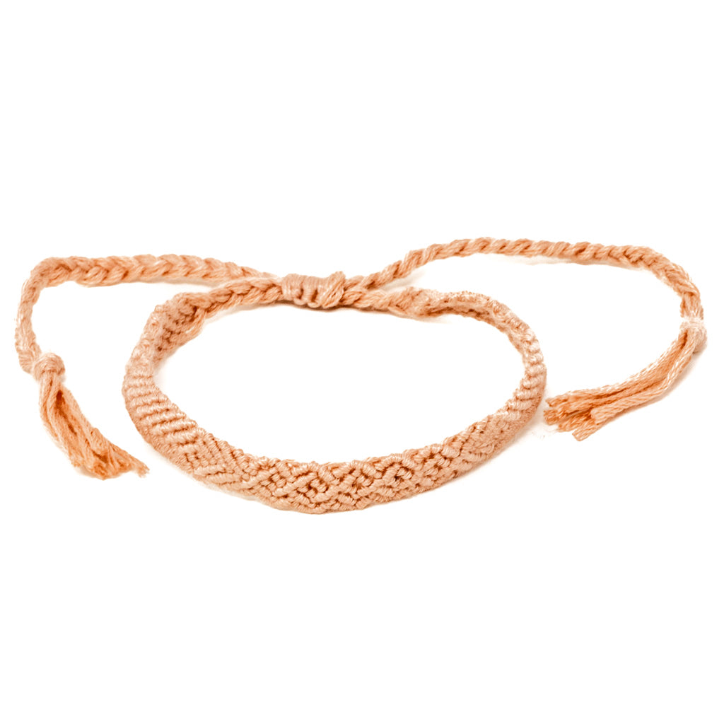 pale orange braided hippie boho bracelet
