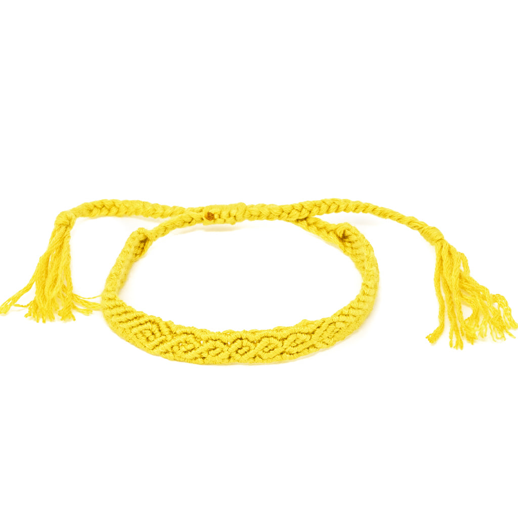 yellow braided hippie boho bracelet