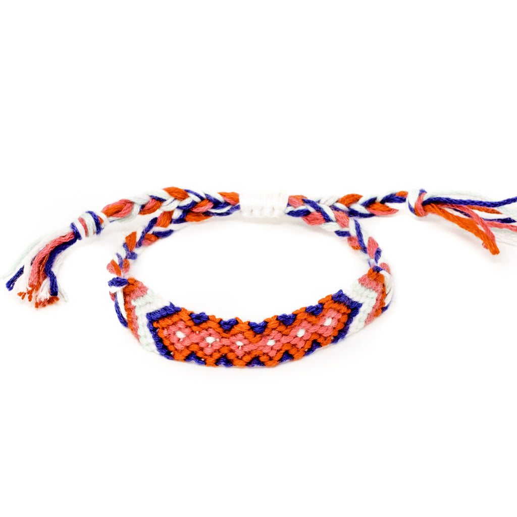 woven diamond pattern braided hippie bracelet