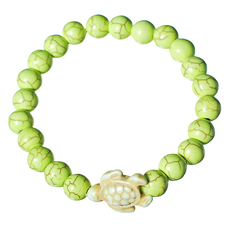 sea turtle green beaded bracelet