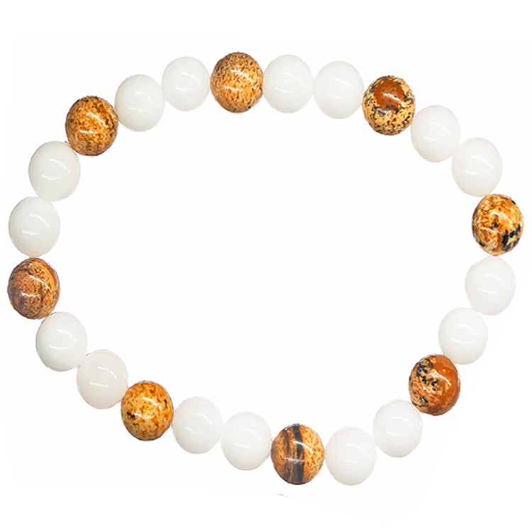 tan jasper beaded bracelet