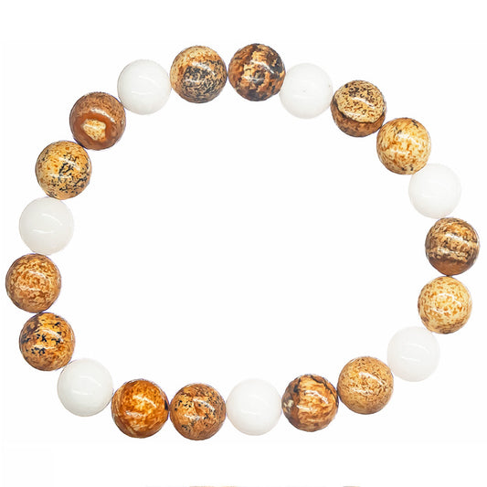 tan jasper beaded bracelet