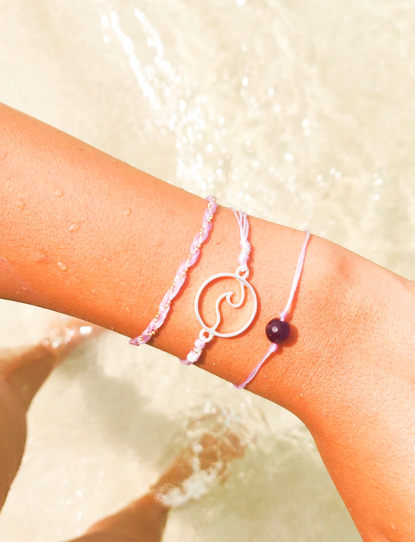 charming shark string and bead wave bracelet pack